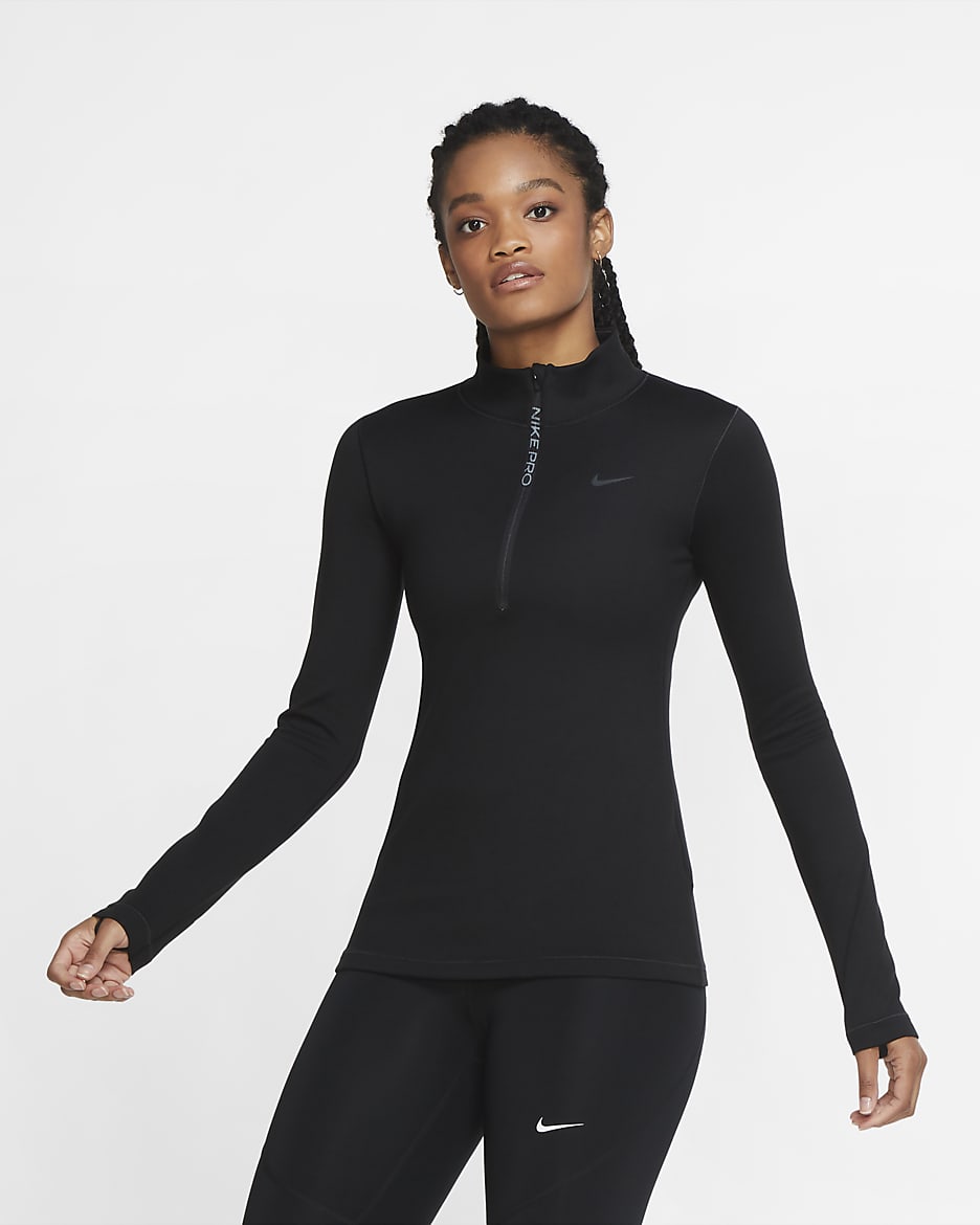 Nike Pro Warm Women s Long Sleeve 1 2 Zip Top. Nike